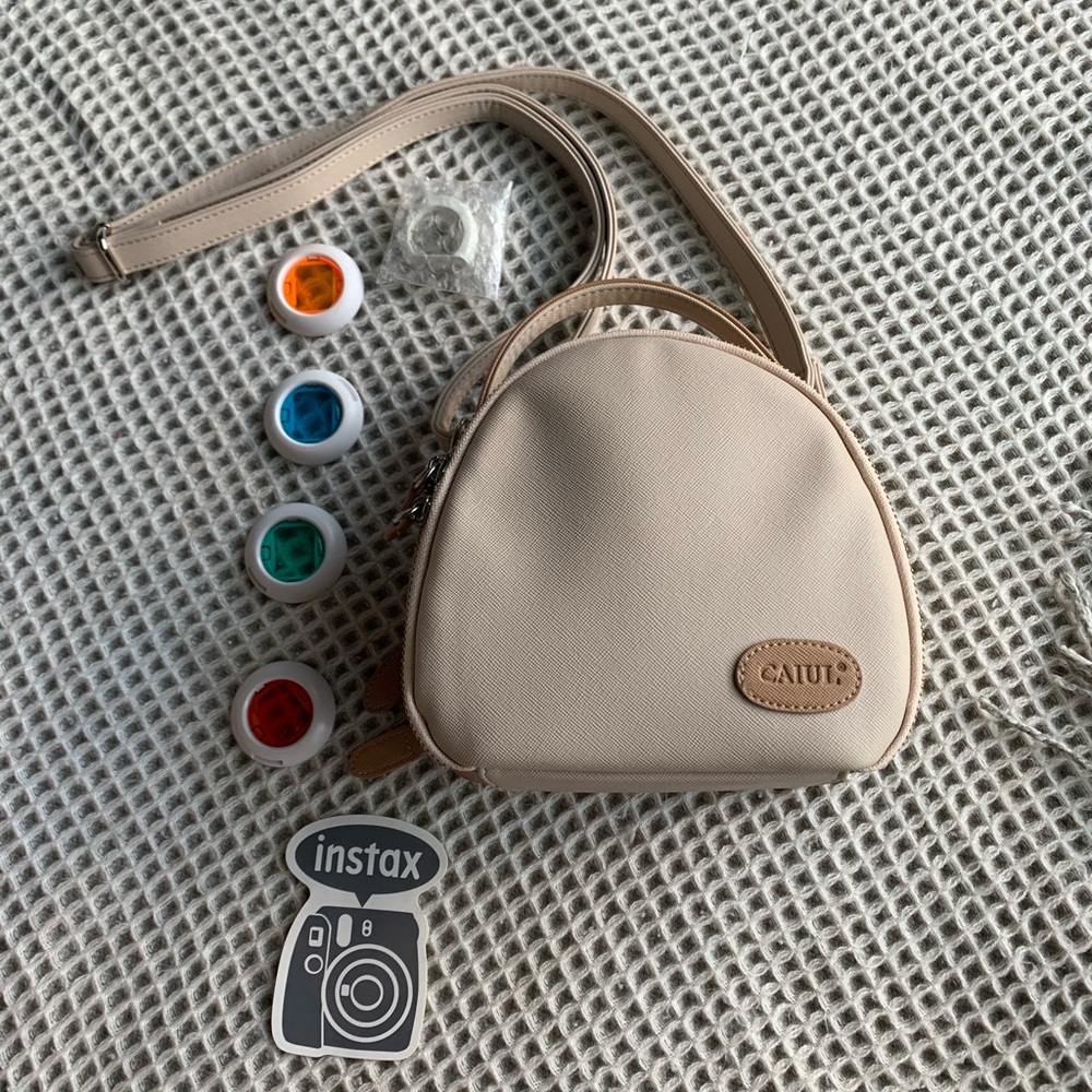 Polaroid bag + instax mini colored lenses 📸 ✨